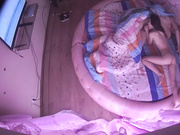 钟点房水滴摄像头监控TP身材苗条男女啪啪刚干完还要打飞机再让美女吹