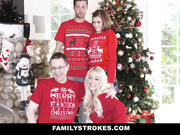 继妹在拍摄圣诞全家福做爱做的运动